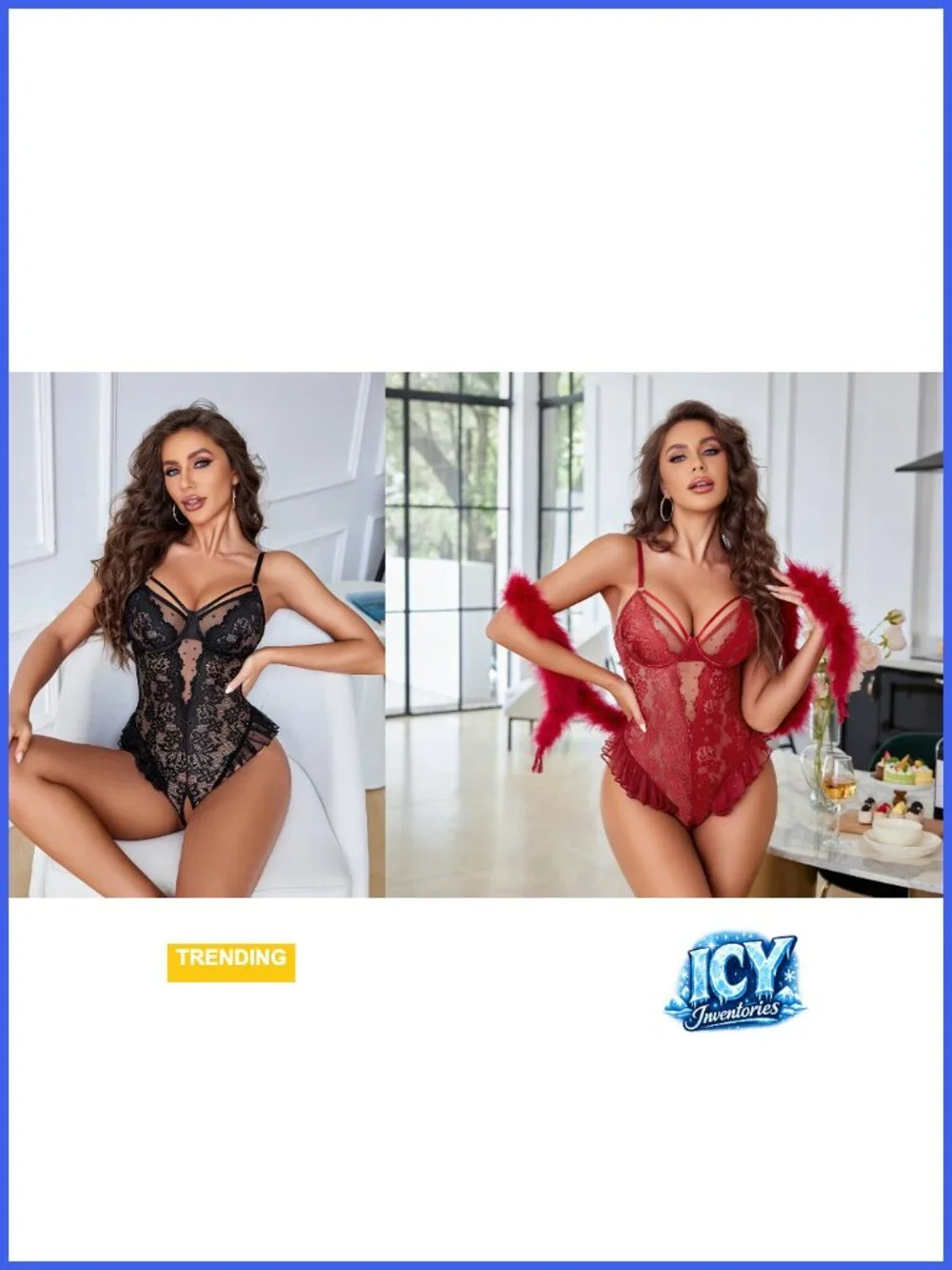 Sheer Lace Bodysuit Teddy One Piece Babydoll